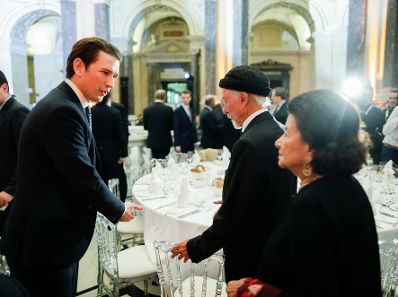 Am 20. November 2018 fand ein Abendempfang anlässlich der Antisemitismuskonferenz statt. Im Bild Bundeskanzler Sebastian Kurz (l.).