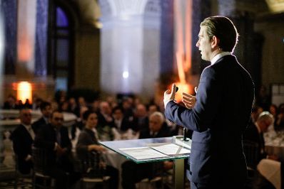 Am 20. November 2018 fand ein Abendempfang anlässlich der Antisemitismuskonferenz statt. Im Bild Bundeskanzler Sebastian Kurz.