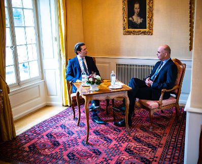 Am 20. November 2018 reiste Bundeskanzler Sebastian Kurz (l.) zu einem Arbeitsbesuch nach Bern. Im Bild mit dem Bundespräsidenten der Schweiz Alain Berset (r.).