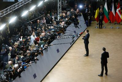 Am 25. November 2018 fand ein Brexit-Gipfel in Brüssel statt. Im Bild Bundeskanzler Sebastian Kurz bei einem Pressestatement.