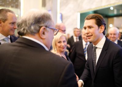 Am 28. November 2018 nahm Bundeskanzler Sebastian Kurz (r.) am EU Sky Talk der Raiffeisen Bank International AG (RBI) teil.