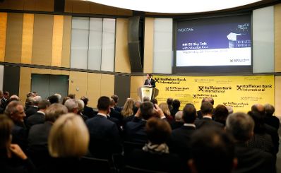 Am 28. November 2018 nahm Bundeskanzler Sebastian Kurz (im Bild) am EU Sky Talk der Raiffeisen Bank International AG (RBI) teil.