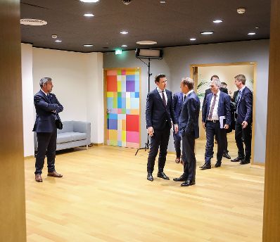 Am 12. Dezember 2018 reiste Bundeskanzler Sebastian Kurz (l.) anlässlich des EU-Gipfels nach Brüssel. Im Bild mit dem Präsidenten des Europäischen Rates Donald Tusk (r.).