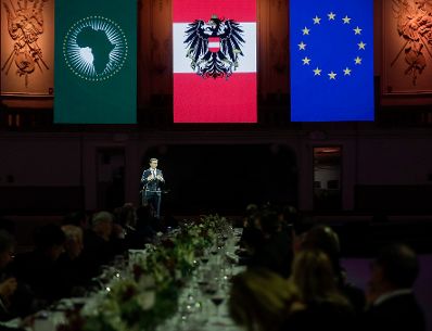Am 17. Dezember 2018 begann das "Hochrangige Forum Afrika‑Europa". Im Bild Bundeskanzler Sebastian Kurz beim Abendempfang in der Spanischen Hofreitschule.