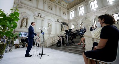 Am 12. Juni 2021 nahm Bundeskanzler Sebastian Kurz (l.) am Europa-Forum Wachau teil.
