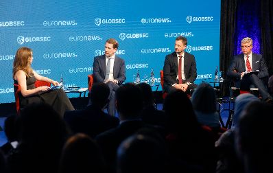 Am 15. Juni 2021 nahm Bundeskanzler Sebastian Kurz (im Bild) im Rahmen seines Arbeitsbesuchs in Bratislava am Globsec 2021 - Bratislava Forum teil.