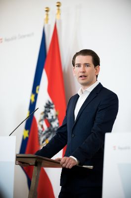 Am 17. Juni 2021 fand im Bundeskanzleramt eine Pressekonferenz zu weiteren Öffnungsschritten statt. Im Bild Bundeskanzler Sebastian Kurz.
