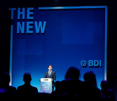 Am 22. Juni 2021 nahm Bundeskanzler Sebastian Kurz (im Bild) im Rahmen seines Arbeitsbesuchs in Berlin am „Tag der Industrie 2021: Aufbruch in den Zukunftsort Deutschland“ teil.