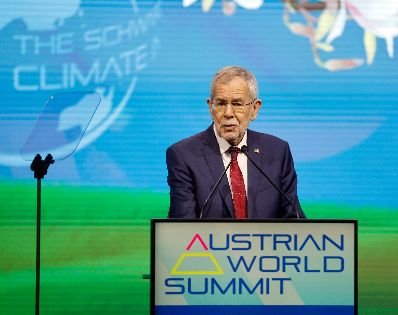 Am 1. Juli 2021 nahm Bundeskanzler Sebastian Kurz am 5. Austrian World Summit teil. Im Bild Bundespräsident Alexander Van der Bellen.
