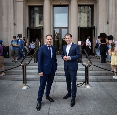 Am 12. Juli besuchte Bundeskanzler Sebastian Kurz (r.) das Metropolitan Museum of Art mit MET-Direktor Max Hollein (l.).