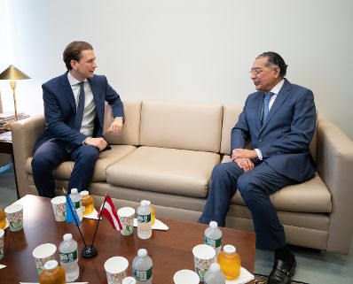 Am 13. Juli traf Bundeskanzler Sebastian Kurz (l.) den Präsidenten von ECOSOC, Munir Akram (r.) in New York.