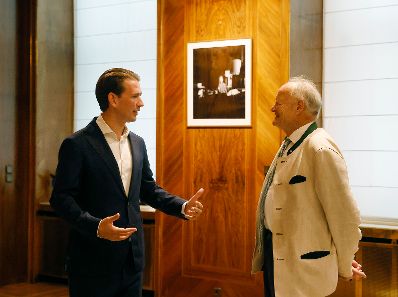 Am 23. August traf Bundeskanzler Sebastian Kurz (l.) Andreas Kohl (r.) im Bundeskanzleramt.