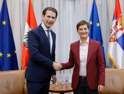 Am 4. September 2021 reiste Bundeskanzler Sebastian Kurz (l.) zu einem Arbeitsbesuch nach Belgrad. Im Bild mit der serbischen Premierministerin Ana Brnabic (r.).