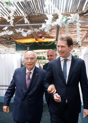 Am 23. September 2021 reiste Bundeskanzler Sebastian Kurz (r.) zu einem mehrtägigen Arbeitsbesuch nach New York. Im Bild mit Rabbi Arthur Schneier (l.).