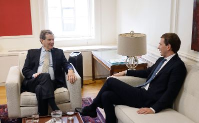Am 23. September 2021 reiste Bundeskanzler Sebastian Kurz (r.) zu einem mehrtägigen Arbeitsbesuch nach New York. Im Bild mit David Harris (l.), President American Jewish Comite.
