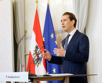Am 9. Oktober 2021 gab Bundeskanzler Sebastian Kurz eine Pressekonferenz zum Regierungschefwechsel im Bundeskanzleramt.