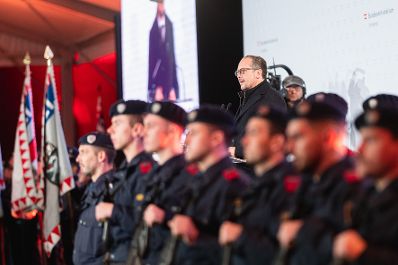 Am 02. November 2021 nahm Bundeskanzler Alexander Schallenberg (im Bild) an der Ehrung von Polizisten anlässlich des Terroranschlages in der Wiener Innenstadt im November 2020 teil.