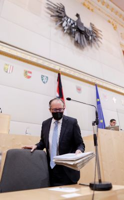 Am 3. November 2021 nahm Bundeskanzler Alexander Schallenberg (im Bild) an der Plenarsitzungen des Bundesrates teil.