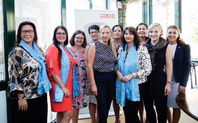 Am 6. September 2018 reiste Bundesministerin Juliane Bogner-Strauß im Zuge eines Bundesländertags ins Burgenland. Im Bild beim Besuch der Förderwerkstätte "Rettet das Kind".