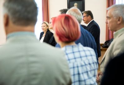 Am 24. September 2018 reiste Bundesministerin Juliane Bogner-Strauß anlässlich eines Bundesländertags nach Niederösterreich. Im Bild beim Empfang im Rathaus in Melk.