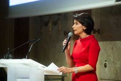 Am 6. November 2018 nahm Bundesministerin Juliane Bogner-Strauß am Gala-Abend der MedienLÖWINNEN 2018 im Haus der Industrie teil. Im Bild mit der Moderatorin Sonja Kato-Mailath-Pokorny.