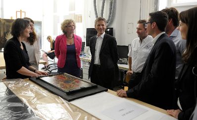 Am 15. Juli 2014 warf Bundesminister Josef Ostermayer mit den Gewinnern des „Ideas4future“-Wettbewerbs einen Blick hinter die Kulissen des Kunsthistorischen Museums.