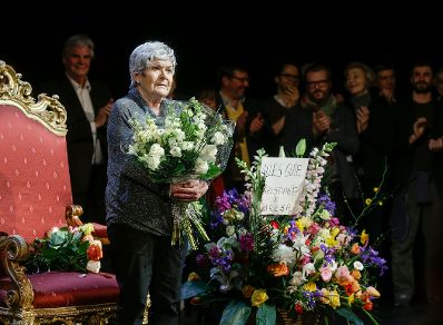 Am 8. Februar 2016 besuchte Kunst- und Kulturminister Josef Ostermayer die Festvorstellung "Neunundsiebzig plus eins" anlässlich Elisabeth Orths (im Bild) Geburtstag im Akademietheater.