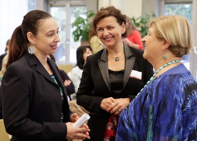 Am 12. Oktober 2019 eröffnete Bundesministerin Ines Stilling (l.) die internationale Jahreskonferenz „European Women's Management Development Network“ – einem Netzwerk von weiblichen Führungskräften in aller Welt mit etwa 150 Teilnehmerinnen aus Europa, Asien und den USA.