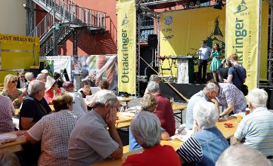 Am 23. August 2017 besuchte Staatssekretärin Muna Duzdar (im Bild) das Seniorenfrühschoppen in der Ottakringer Brauerei.