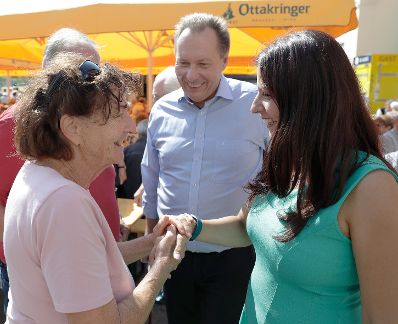Am 23. August 2017 besuchte Staatssekretärin Muna Duzdar (im Bild) das Seniorenfrühschoppen in der Ottakringer Brauerei.