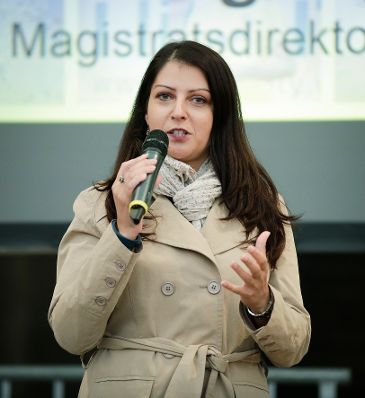 Am 21. September 2017 besuchte Staatssekretärin Muna Duzdar (im Bild) die Veranstaltung "Digital Days" im Wiener Rathaus.
