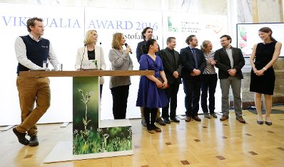 Am 18. April 2016 verlieh Staatssekretärin Sonja Steßl gemeinsam mit Landwirtschaftsminister Andrä Rupprechter den Viktualia Award 2016 für Best of Austria - Projekte gegen Lebensmittelverschwendung.