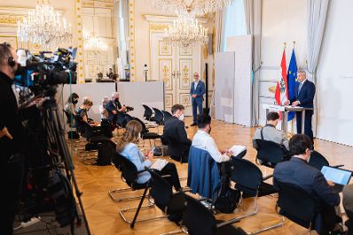 Am 27. Mai 2022 telefonierte Bundeskanzler Karl Nehammer (im Bild) mit dem russischen Präsidenten Wladimir Putin und hielt anschließend eine Pressekonferenz.