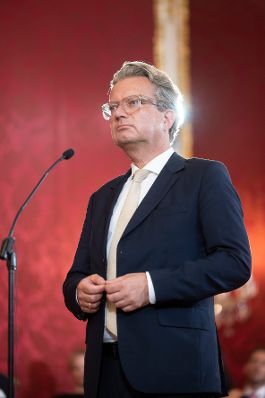 Am 4. Juli 2022 wurde Landeshauptmann Christopher Drexler (im Bild) bei Bundespräsident Alexander van der Bellen angelobt.