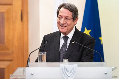 Am 13. Juli 2022 reiste Bundeskanzler Karl Nehammer nach Nikosia. Im Bild bei der gemeinsamen Pressekonferenz mit Präsident Nicos Anastasiades (im Bild).