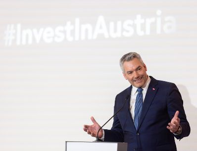 Am 15. Februar 2023 nahm Bundeskanzler Karl Nehammer an der Veranstaltung #InvestInAustria teil.