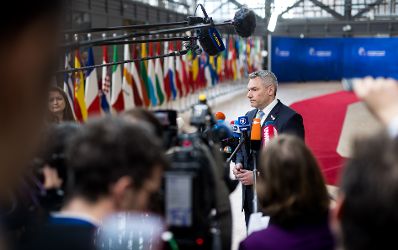 Am 23. März 2023 nahm Bundeskanzler Karl Nehammer (im Bild) am EU-Gipfeltreffen der Staats- und Regierungschefs teil.