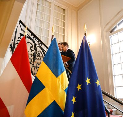 Am 30. März 2023 reiste Bundeskanzler Karl Nehammer zu einem Arbeitsbesuch nach Schweden. Im Bild mit dem schwedischen Ministerpräsidenten Ulf Kristersson.