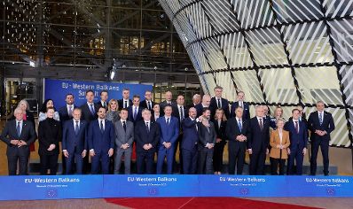 Am 13. Dezember 2023 nahm Bundeskanzler Karl Nehammer (r.) am EU-Westbalkan Gipfel in Brüssel teil.