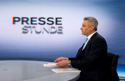 Am 28. Jänner 2024 stellte sich Bundeskanzler Karl Nehammer den Fragen bei der ORF-Pressestunde.