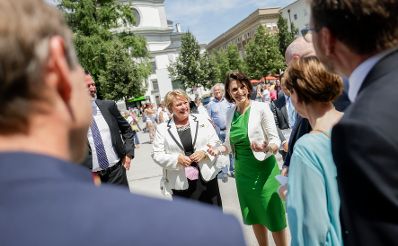 Am 25. Juli 2021 besuchte Bundesministerin Karoline Edtstadler (im Bild) im Rahmen ihres Bundesländertags in Salzburg die Salzburger Festspiele.