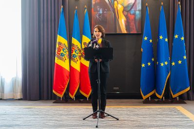 Am 8. März 2023 reiste Bundesministerin Karoline Edtstadler zu einem Arbeitsbesuch nach Chisinau.