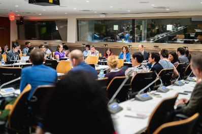 Am 16. Juli 2024 reiste Bundesministerin Karoline Edtstadler zu einem mehrtägigen Arbeitsbesuch nach New York. Im Bild bei der Keynote Speech beim einem AT-Side-Event.