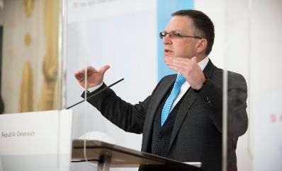 Im Bild Klubobmann August Wöginger nach dem Ministerrat am 7. April 2021.