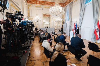 Am 2. Februar 2022 nahm Bundesminister Martin Polaschek am Pressefoyer nach dem Ministerrat teil.