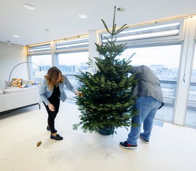 Am 11. Dezember 2023 wurde Staatssekretärin Claudia Plakolm ein Weihnachtsbaum überreicht.